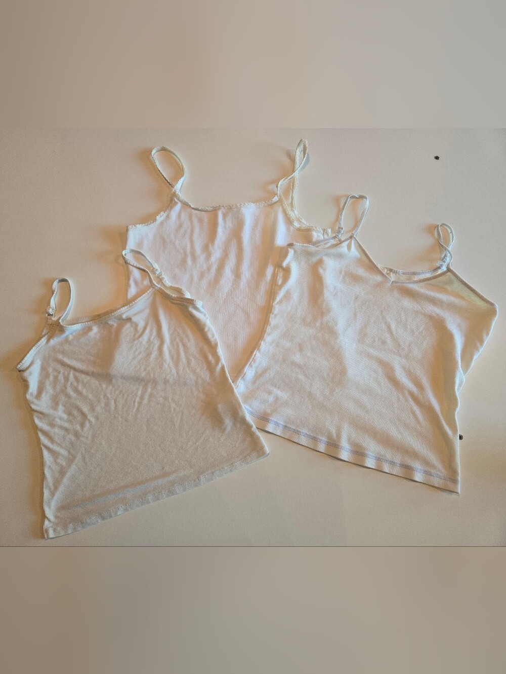 White/Cream Women's Camisole Tank Tops - Set of 3